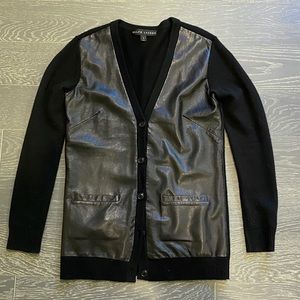 Ralph Lauren Leather Front Cashmere Cardigan